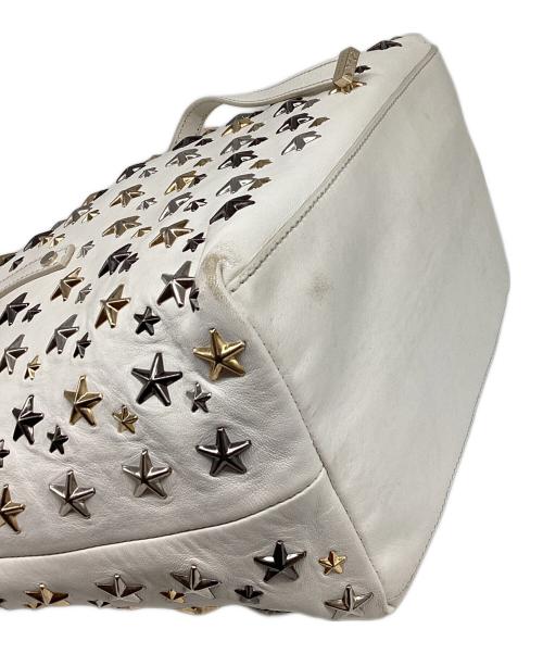 JIMMY CHOO（ジミーチュウ）JIMMY CHOO (ジミーチュウ) 星型スタッズトートバッグ ホワイトの古着・服飾アイテム