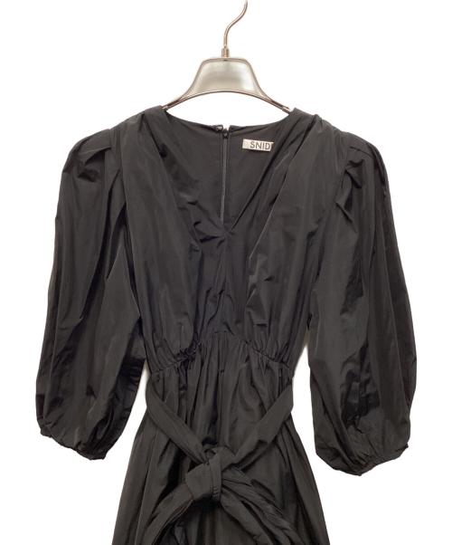 Snidel（スナイデル）Snidel (スナイデル) タフタボリュームミディワンピース ブラック サイズ:1の古着・服飾アイテム