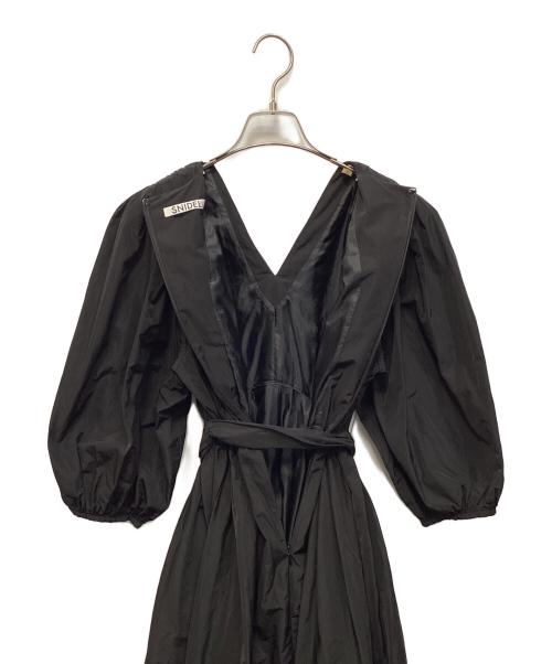 Snidel（スナイデル）Snidel (スナイデル) タフタボリュームミディワンピース ブラック サイズ:1の古着・服飾アイテム