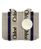 Chloeクロエ）の古着「スモールトートバッグ」｜ホワイト×ネイビー