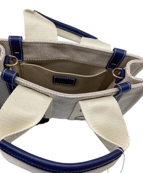 Chloe（クロエ）Chloe (クロエ) スモールトートバッグ ホワイト×ネイビーの古着・服飾アイテム