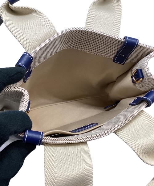 Chloe（クロエ）Chloe (クロエ) スモールトートバッグ ホワイト×ネイビーの古着・服飾アイテム