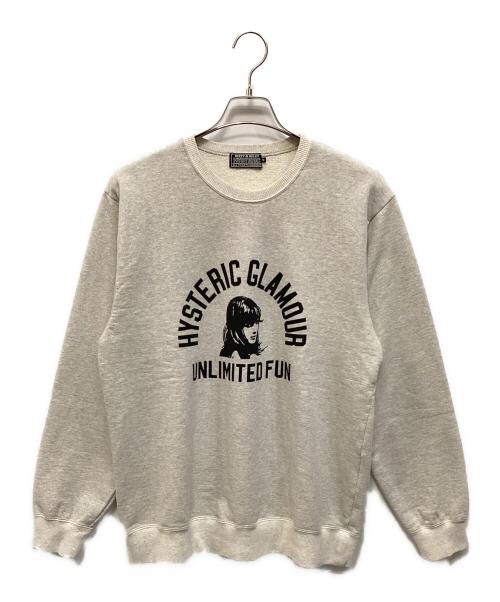 Hysteric Glamour（ヒステリックグラマー）Hysteric Glamour (ヒステリックグラマー) クルーネックスウェット グレー サイズ:Ｍの古着・服飾アイテム