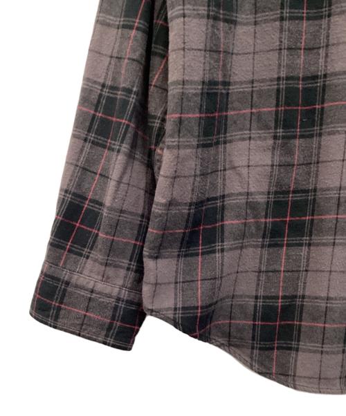 Hysteric Glamour（ヒステリックグラマー）Hysteric Glamour (ヒステリックグラマー) ナッピング加工ビエラチェックシャ グレー サイズ:Ｌの古着・服飾アイテム