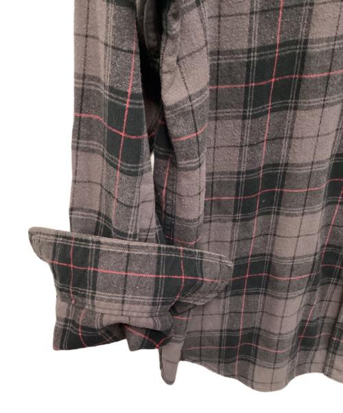 Hysteric Glamour（ヒステリックグラマー）Hysteric Glamour (ヒステリックグラマー) ナッピング加工ビエラチェックシャ グレー サイズ:Ｌの古着・服飾アイテム