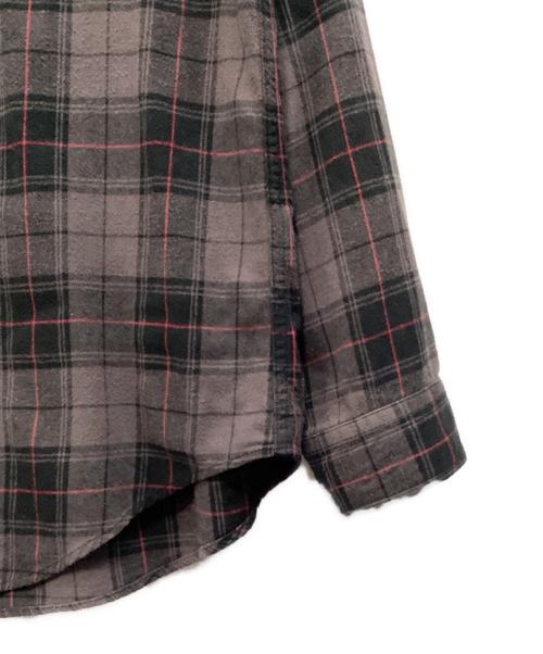 Hysteric Glamour（ヒステリックグラマー）Hysteric Glamour (ヒステリックグラマー) ナッピング加工ビエラチェックシャ グレー サイズ:Ｌの古着・服飾アイテム