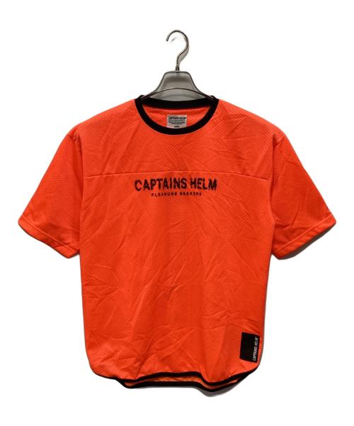 CAPTAINS HELM（キャプテンズヘルム）CAPTAINS HELM (キャプテンズヘルム) ダブル メッシュTシャツ オレンジ サイズ:Lの古着・服飾アイテム