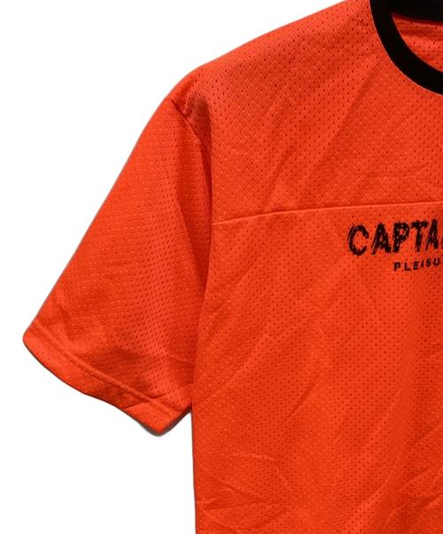 CAPTAINS HELM（キャプテンズヘルム）CAPTAINS HELM (キャプテンズヘルム) ダブル メッシュTシャツ オレンジ サイズ:Lの古着・服飾アイテム