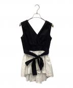 SEVEN TEN by MIHO KAWAHITOセブン テン バイ ミホ カワヒト）の古着「チュニック」｜ブラック×ホワイト