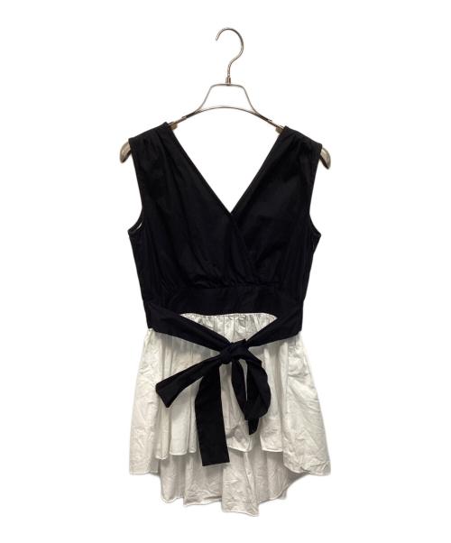 SEVEN TEN by MIHO KAWAHITO（セブン テン バイ ミホ カワヒト）SEVEN TEN by MIHO KAWAHITO (セブン テン バイ ミホ カワヒト) チュニック ブラック×ホワイト サイズ:Ｓの古着・服飾アイテム