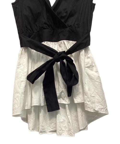 SEVEN TEN by MIHO KAWAHITO（セブン テン バイ ミホ カワヒト）SEVEN TEN by MIHO KAWAHITO (セブン テン バイ ミホ カワヒト) チュニック ブラック×ホワイト サイズ:Ｓの古着・服飾アイテム