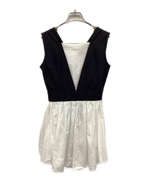 SEVEN TEN by MIHO KAWAHITO（セブン テン バイ ミホ カワヒト）SEVEN TEN by MIHO KAWAHITO (セブン テン バイ ミホ カワヒト) チュニック ブラック×ホワイト サイズ:Ｓの古着・服飾アイテム