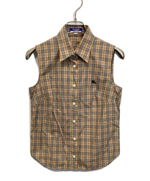BURBERRY BLUE LABEL（バーバリー ブルー レーベル）BURBERRY BLUE LABEL (バーバリーロンドンブルーレーベル) ノースリーブシャツ ブラウン サイズ:38の古着・服飾アイテム