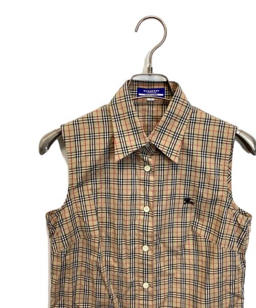 BURBERRY BLUE LABEL（バーバリー ブルー レーベル）BURBERRY BLUE LABEL (バーバリーロンドンブルーレーベル) ノースリーブシャツ ブラウン サイズ:38の古着・服飾アイテム
