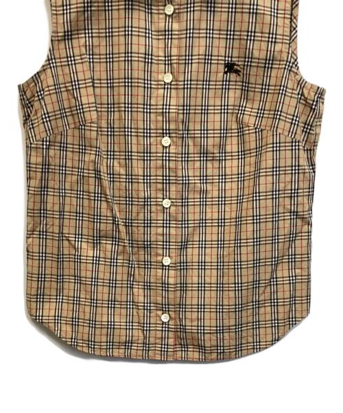 BURBERRY BLUE LABEL（バーバリー ブルー レーベル）BURBERRY BLUE LABEL (バーバリーロンドンブルーレーベル) ノースリーブシャツ ブラウン サイズ:38の古着・服飾アイテム