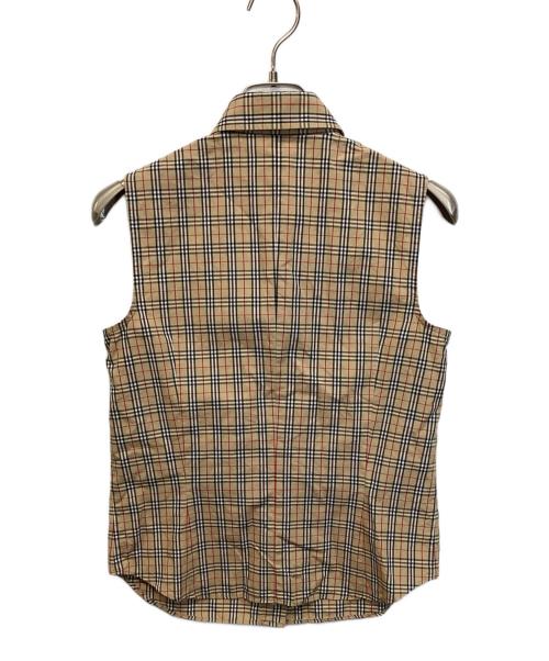BURBERRY BLUE LABEL（バーバリー ブルー レーベル）BURBERRY BLUE LABEL (バーバリーロンドンブルーレーベル) ノースリーブシャツ ブラウン サイズ:38の古着・服飾アイテム