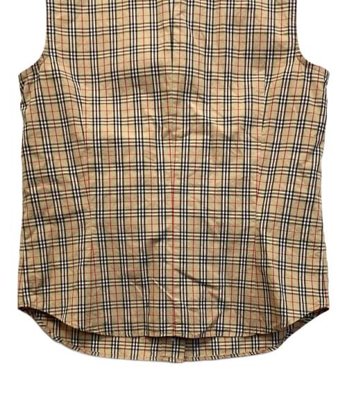 BURBERRY BLUE LABEL（バーバリー ブルー レーベル）BURBERRY BLUE LABEL (バーバリーロンドンブルーレーベル) ノースリーブシャツ ブラウン サイズ:38の古着・服飾アイテム