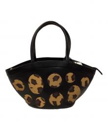 PARIMAS（パリマス）の古着「レザーハンドバッグ」｜ブラック×ブラウン