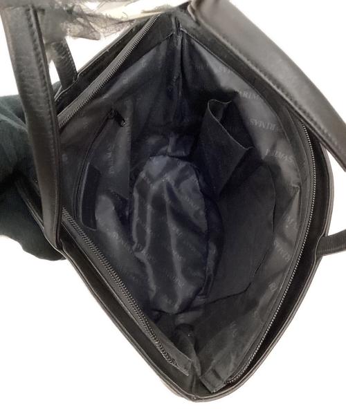 PARIMAS（パリマス）PARIMAS (パリマス) レザーハンドバッグ ブラック×ブラウンの古着・服飾アイテム