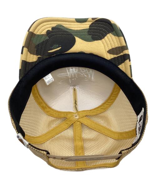 A BATHING APE（ア ベイシング エイプ）A BATHING APE (ア ベイシング エイプ) stussy (ステューシー) キャップ カーキの古着・服飾アイテム