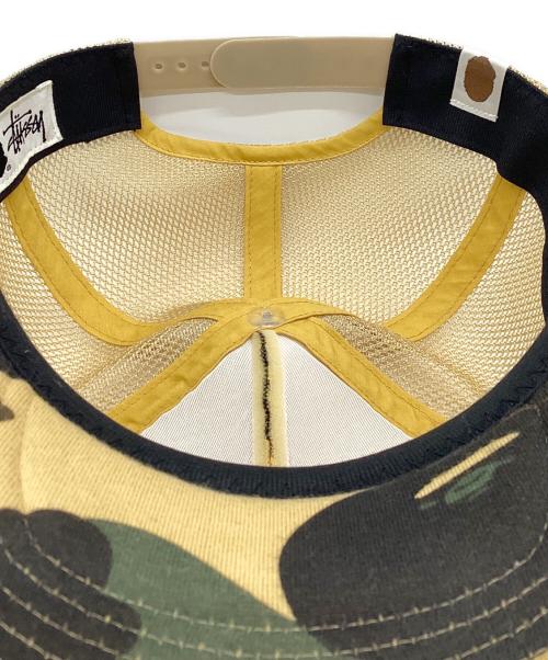 A BATHING APE（ア ベイシング エイプ）A BATHING APE (ア ベイシング エイプ) stussy (ステューシー) キャップ カーキの古着・服飾アイテム