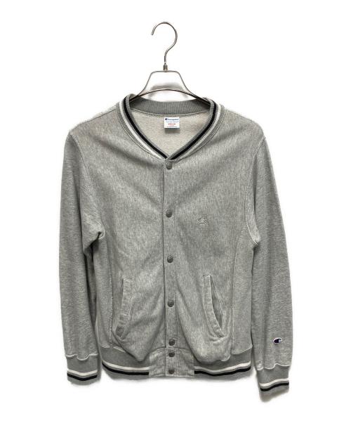 Champion REVERSE WEAVE（チャンピオン リバース ウィーブ）Champion REVERSE WEAVE (チャンピオン リバース ウィーブ) リブラインスナップジャケット グレー サイズ:Mの古着・服飾アイテム