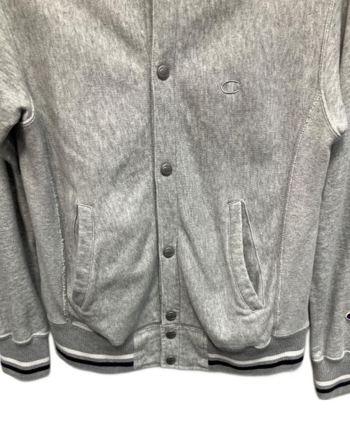 Champion REVERSE WEAVE（チャンピオン リバース ウィーブ）Champion REVERSE WEAVE (チャンピオン リバース ウィーブ) リブラインスナップジャケット グレー サイズ:Mの古着・服飾アイテム
