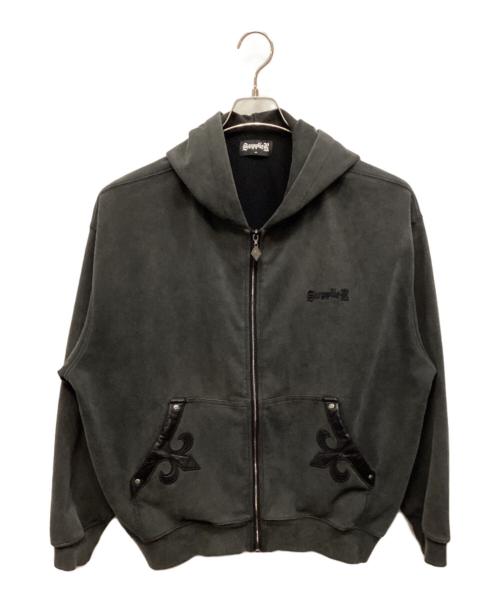 SUPPLIER（サプライヤー）SUPPLIER (サプライヤー) レザーパッチジップフーディ ブラック サイズ:Ｍの古着・服飾アイテム
