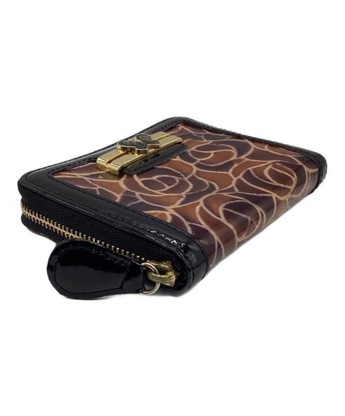 ANNA SUI（アナスイ）ANNA SUI (アナスイ) ラウンドジップウォレット ブラウン×ブラックの古着・服飾アイテム
