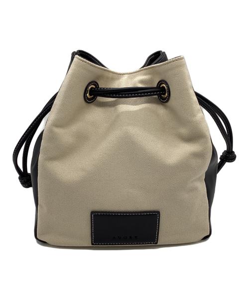 ADORE（アドーア）ADORE (アドーア) ドロストバケットバッグ ベージュ×ブラックの古着・服飾アイテム