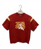 Hysteric Glamourヒステリックグラマー）の古着「半袖カットソー HYS STARS」｜レッド