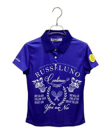 ラッセルノ　russeluno ネイビーポロシャツ カラー切替デザイン　春夏 中古・古着通販】RUSSELUNO (ラッセルノ) CONTINUE POLO ブルー 未使用