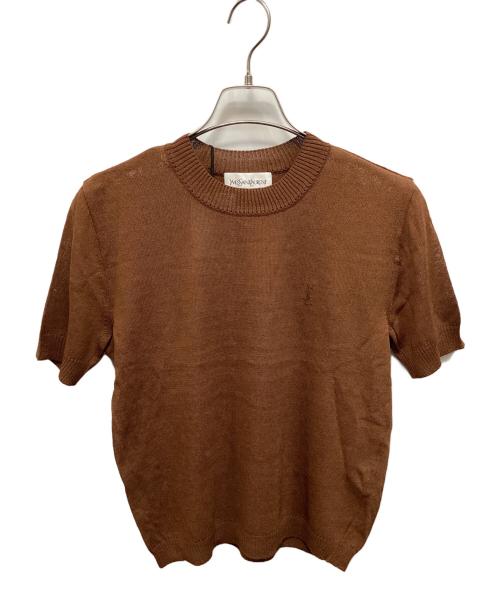 Yves Saint Laurent（イヴサンローラン）Yves Saint Laurent (イヴサンローラン) サマーニット ブラウン サイズ:Mの古着・服飾アイテム