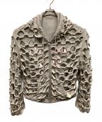 PROJECT G/Rプロジェクト ジーアール）の古着「REVERSIBLE LASER CUT ZIP HOODIE」｜グレー