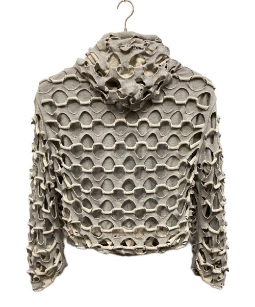 PROJECT G/R（プロジェクト ジーアール）PROJECT G/R (プロジェクト ジーアール) REVERSIBLE LASER CUT ZIP HOODIE グレー サイズ:1の古着・服飾アイテム