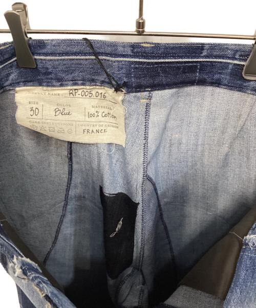 UNDER THE SIGN（アンダー ザ サイン）UNDER THE SIGN (アンダー ザ サイン) WIDE DENIM PATCHWORK PANTS インディゴ サイズ:30の古着・服飾アイテム