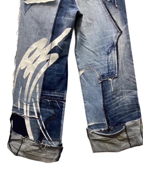 UNDER THE SIGN（アンダー ザ サイン）UNDER THE SIGN (アンダー ザ サイン) WIDE DENIM PATCHWORK PANTS インディゴ サイズ:30の古着・服飾アイテム