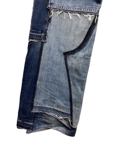 UNDER THE SIGN（アンダー ザ サイン）UNDER THE SIGN (アンダー ザ サイン) WIDE DENIM PATCHWORK PANTS インディゴ サイズ:30の古着・服飾アイテム