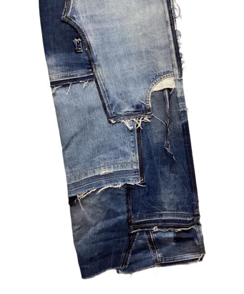 UNDER THE SIGN（アンダー ザ サイン）UNDER THE SIGN (アンダー ザ サイン) WIDE DENIM PATCHWORK PANTS インディゴ サイズ:30の古着・服飾アイテム