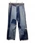 UNDER THE SIGN（アンダー ザ サイン）の古着「WIDE DENIM PATCHWORK PANTS」｜インディゴ