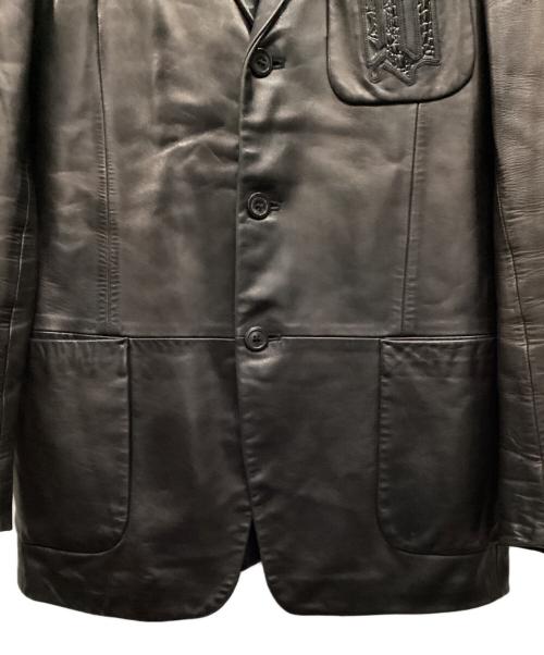 GIANNI VERSACE（ジャンニ・ヴェルサーチ）GIANNI VERSACE (ジャンニ・ヴェルサーチ) 80’sテーラードレザージャケット ブラック サイズ:46の古着・服飾アイテム
