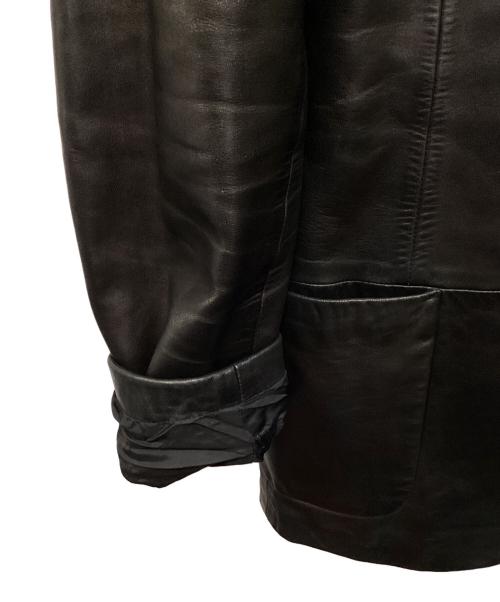 GIANNI VERSACE（ジャンニ・ヴェルサーチ）GIANNI VERSACE (ジャンニ・ヴェルサーチ) 80’sテーラードレザージャケット ブラック サイズ:46の古着・服飾アイテム
