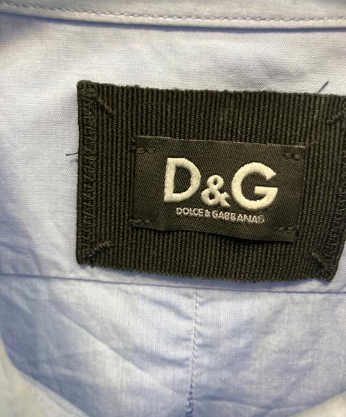 DOLCE & GABBANA（ドルチェ＆ガッバーナ）DOLCE & GABBANA (ドルチェ＆ガッバーナ) フリルシャツ ブルー サイズ:40の古着・服飾アイテム