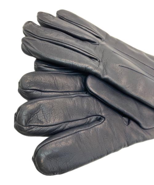 EMPORIO ARMANI（エンポリオ アルマーニ）EMPORIO ARMANI (エンポリオアルマーニ) レザーグローブ ネイビーの古着・服飾アイテム