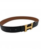 HERMESエルメス）の古着「コンスタンスレザーベルト」｜ブラック