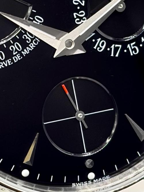 JAEGER LE COULTRE（ジャガールクルト）JAEGER LE COULTRE (ジャガールクルト) Reserve de Marche リザーブ ド マルシェ  Ref.140.8.93.S 黒文字盤 黒文字盤 サイズ:37mm/17.0cmの古着・服飾アイテム