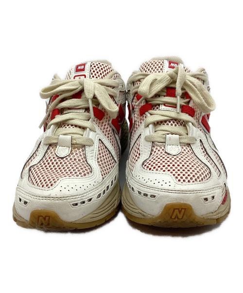 NEW BALANCE（ニューバランス）NEW BALANCE (ニューバランス) ローカットスニーカー ホワイト×レッド サイズ:27cmの古着・服飾アイテム