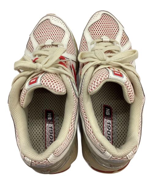 NEW BALANCE（ニューバランス）NEW BALANCE (ニューバランス) ローカットスニーカー ホワイト×レッド サイズ:27cmの古着・服飾アイテム