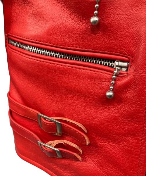 HORN WORKS（ホーンワークス）HORN WORKS (ホーンワークス) ライダースジャケット レッド サイズ:LLの古着・服飾アイテム