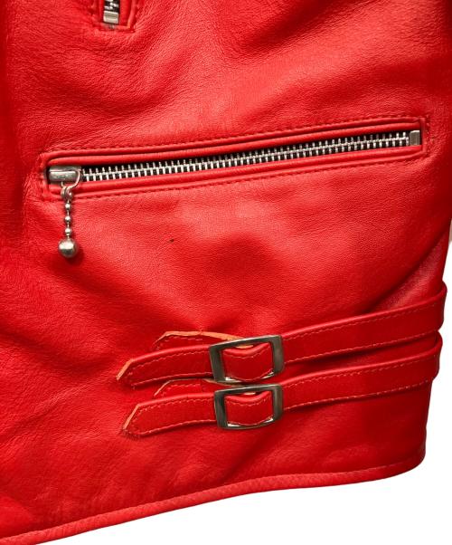 HORN WORKS（ホーンワークス）HORN WORKS (ホーンワークス) ライダースジャケット レッド サイズ:LLの古着・服飾アイテム